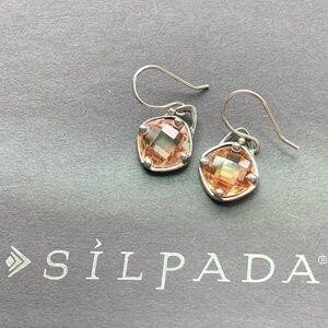 Silpada RARE HTF Sterling “Champagne Toast” Faceted CZ Earrings